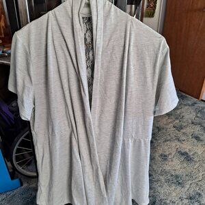 Women's Gray Solid/ Lace Coverall